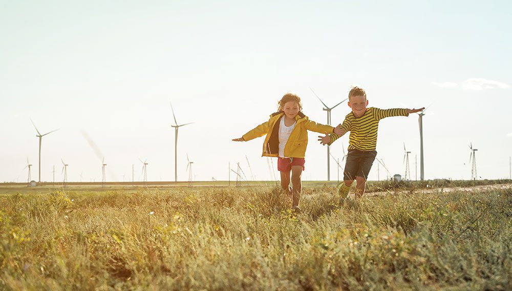 Mastercard Sustainability image kids windfarm