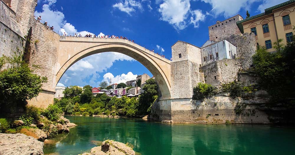Old Bridge of Mostar in Bosnia Herzegovina.