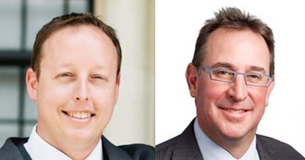 Composite image of two corporate male headshots.