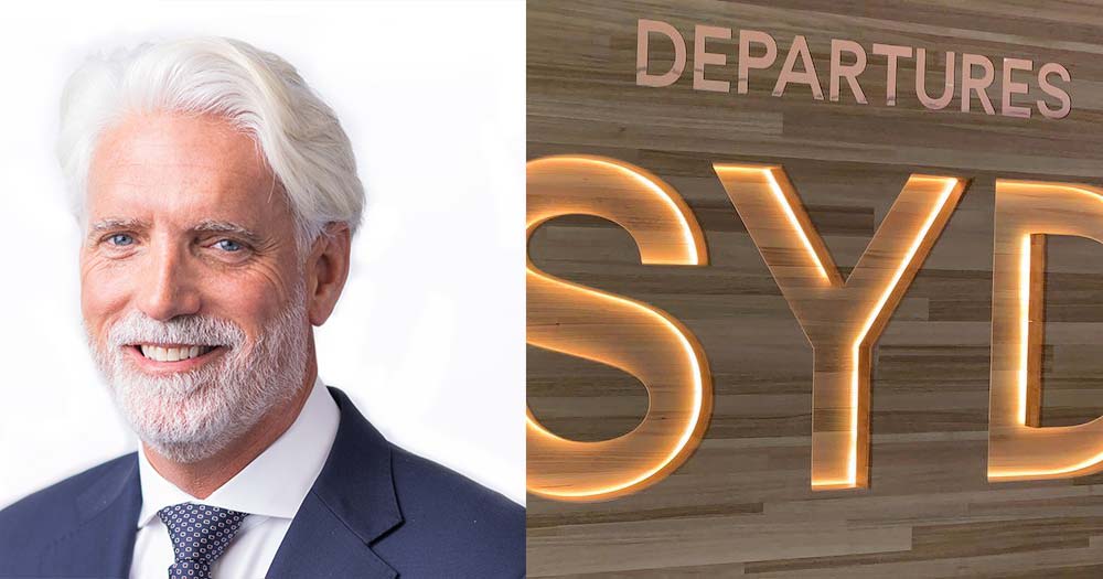 Composite image of male corporate headshot with SYD sign