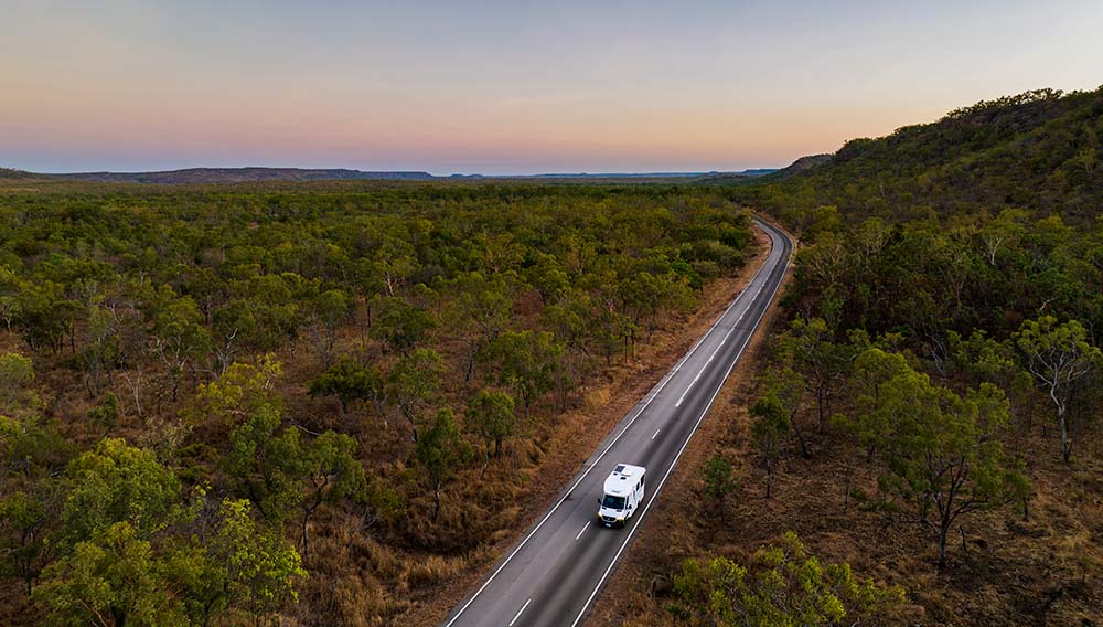 Travel agents take on Top End drive fam with Tourism NT & thl brands 1 TNT Top End fam LachlanGardiner THL NTTourism August2023 DJI 0965