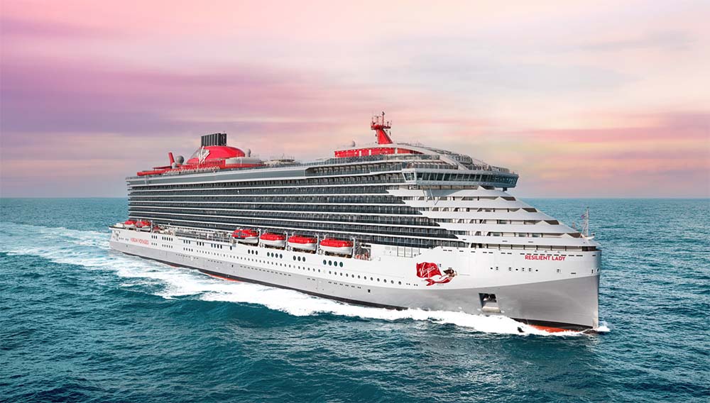 Cruise ship at sea - Virgin Voyages