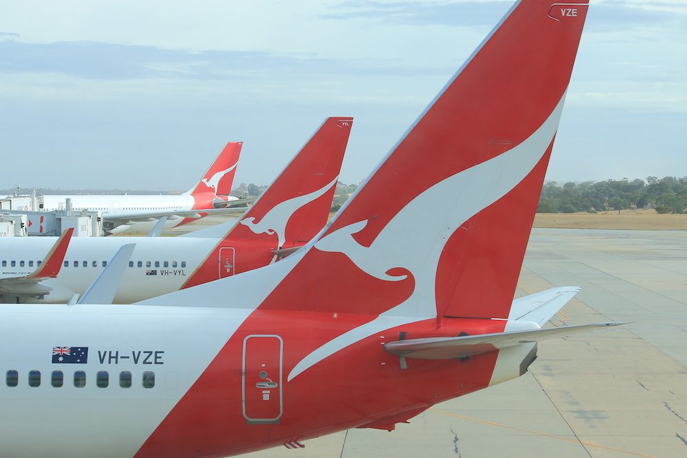 Qantas jets in Melbourne.