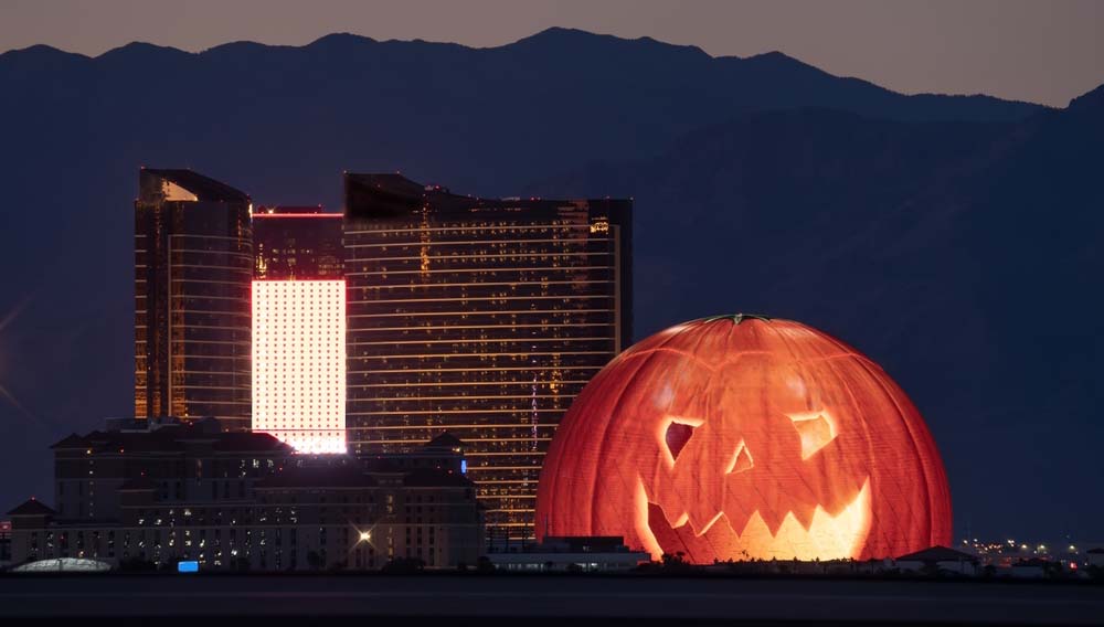 Sphere Vegas pumpkin Paparacy shutterstock 2354530829