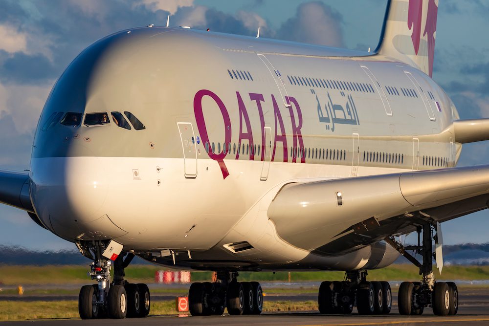 A Qatar Airways A380.