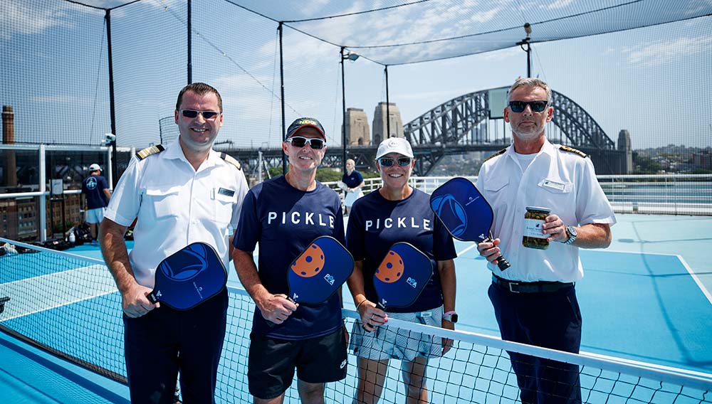 HAL serves up Aussie brand campaign as Noordam returns for local cruise season 2 Holland America Line Pickleball crew © Salty Dingo 2023 AC 2023.1112.105729 2