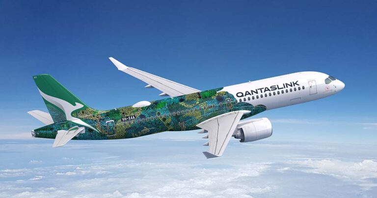 First look: QantasLink’s brand-new A220 reveals Indigenous livery