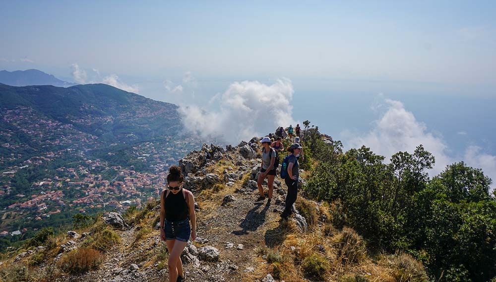 G Adventures Italy Amalfi Furore Mount Tre Calli Travellers Hiking