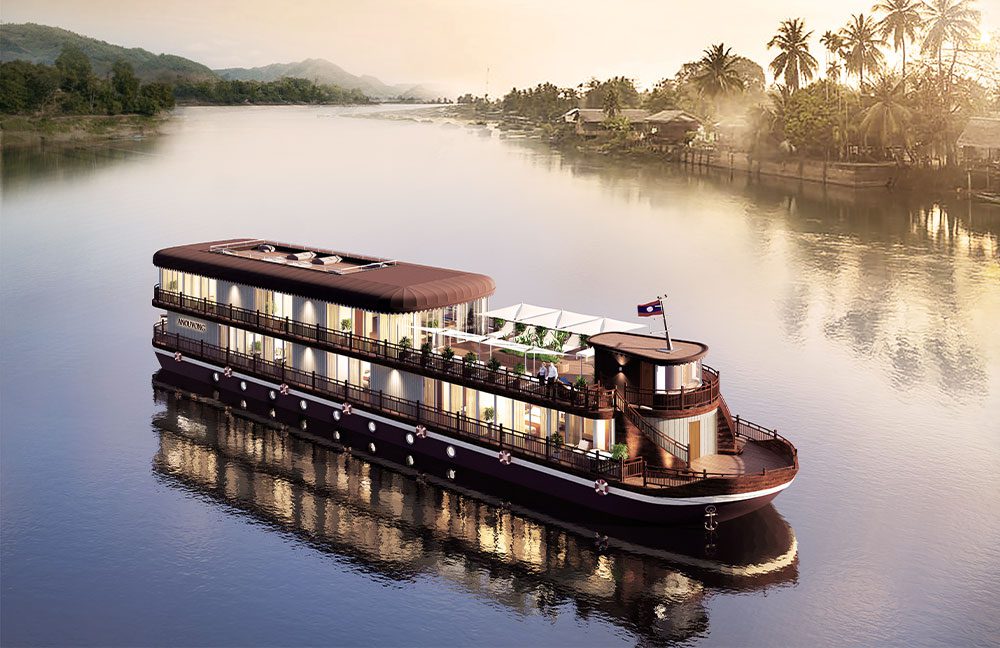 Heritage-Line’s newest ship Anouvong on the upper Mekong River