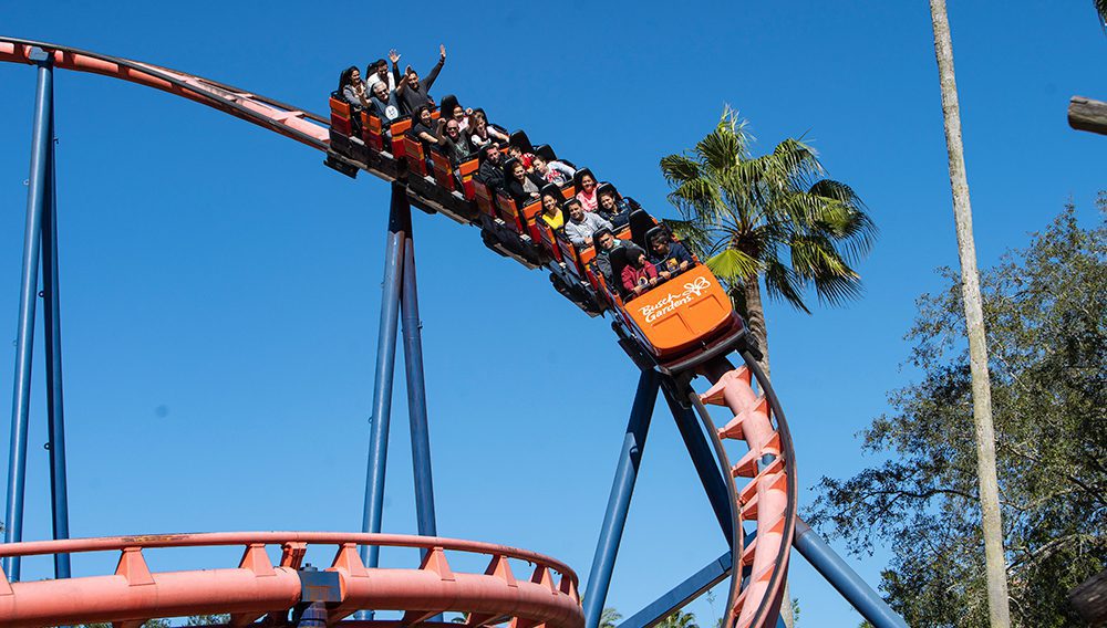 Spend the day at Busch Gardens on the fast-paced twists and turns of roller coasters @Brand USA