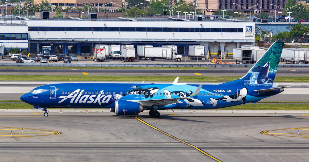 An Alaska Airlines B737-9 MAX at JFK.