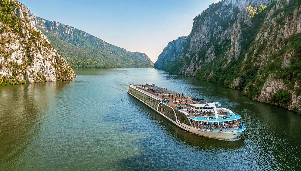 AmaWaterways' AmaMagna river cruise ship on the Lower Danube.
