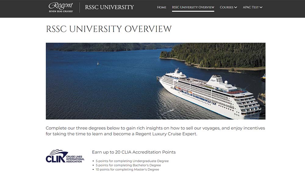RSSC Regent University screenshot of home page