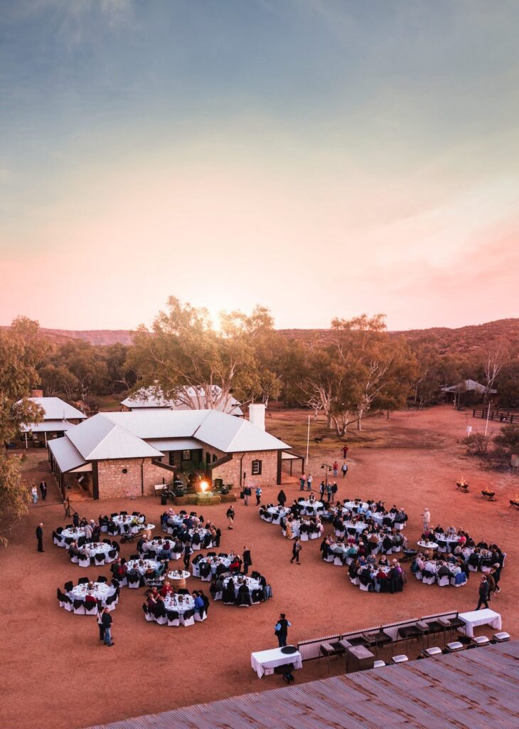 The Ghan and guests stopped for dinner at Telegraph Station, Alice Springs_Journey Beyond