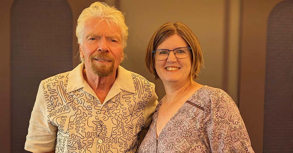 Sir Richard Branson and TravelManagers PTM Jo Patton.