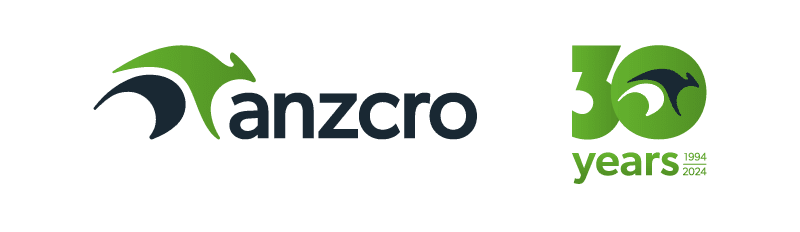 anzcro logo 30Y gradient transparent white bg