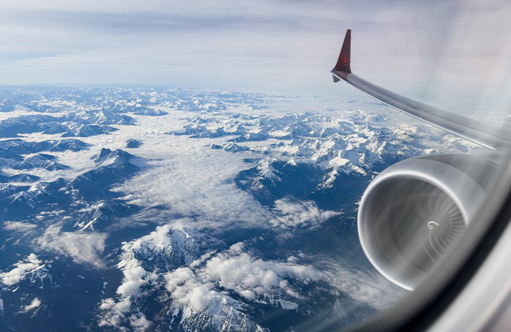 Flying into Calgary on the Destination Canada Alberta trip. Pic: Matt Leedham