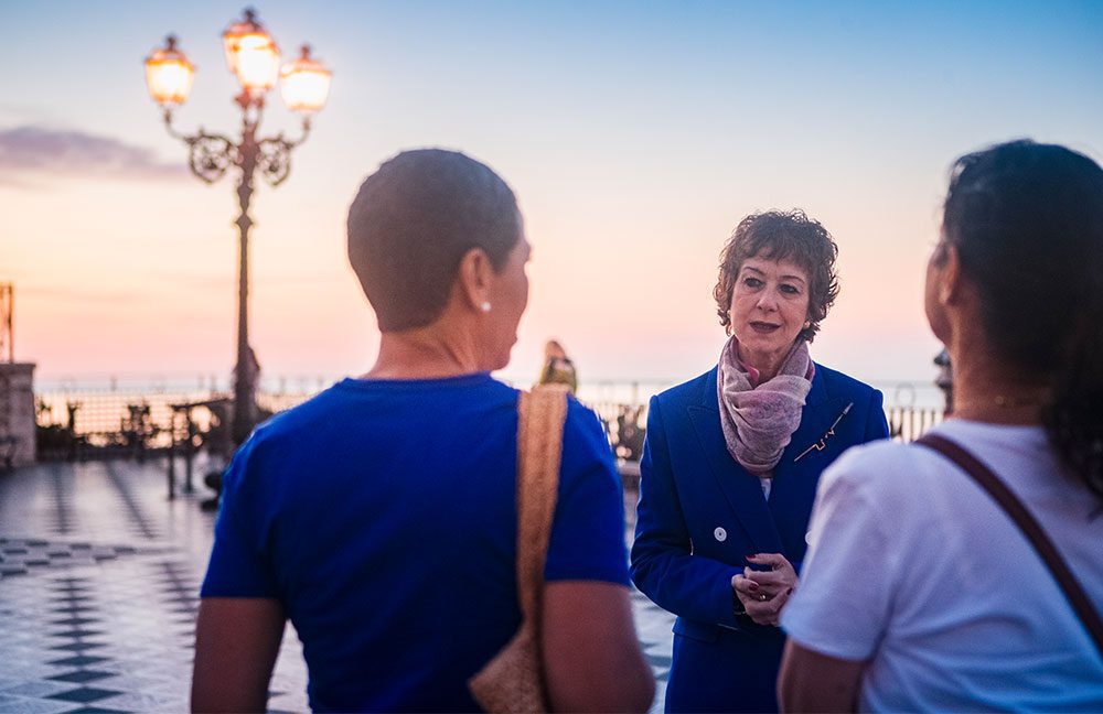 Guests with local expert guide in Taormina, Italy_Insight Vacations