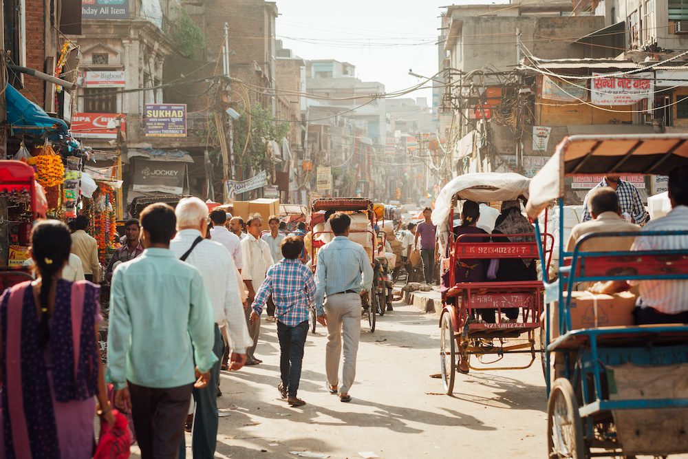 The street of Chandni Chowk in Old Delhi, India.
India travel