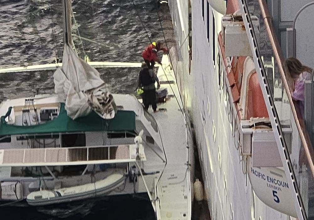 P&O Cruises to the rescue: Pacific Encounter saves three stranded sailors 