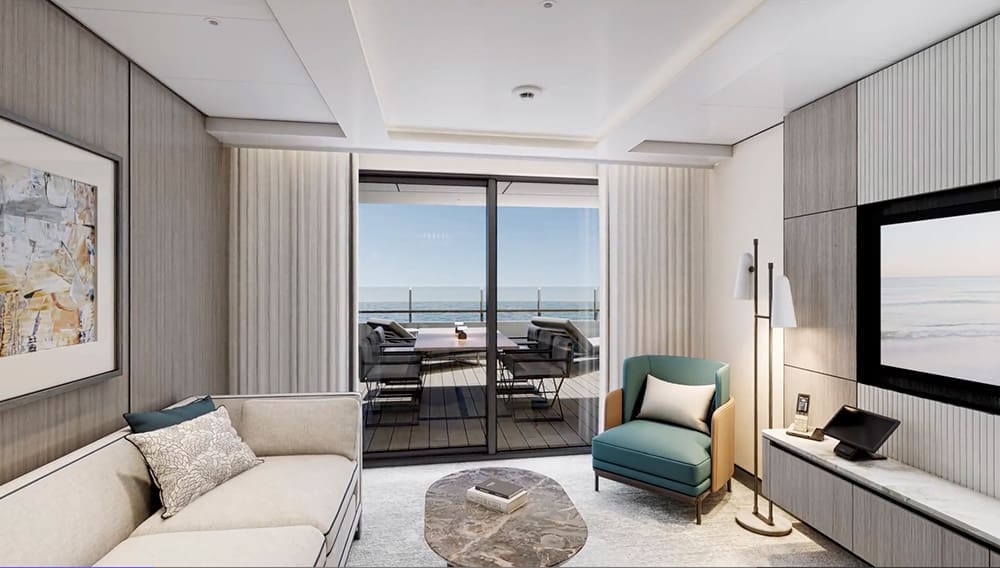 Ritz-Carlton’s new superyacht ‘Ilma’ to sail on maiden voyage in August 2024 3 The Ilma Concierge Suite is the second largest category in the ship's rendering
