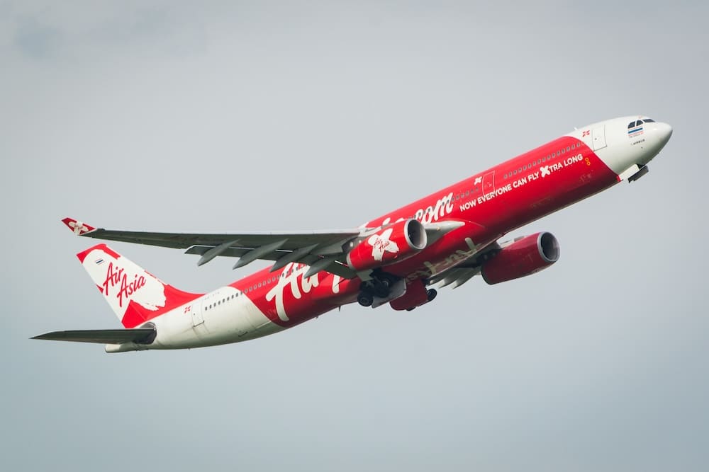 ThaiAirAsia X Airbus A330-300 (HS-XTA) taking off from Donmueang International Airport.