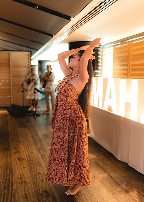 Hula dancer at Aloha Down Under 2024 event.