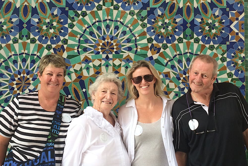Justine Lally Still travelling together: Justine with her mum, grandmother and dad in Morocco