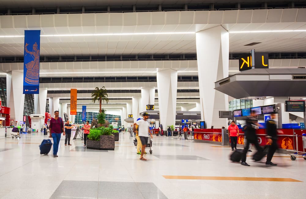 Departure area at Indira Gandhi International Airport, Vistara's base.