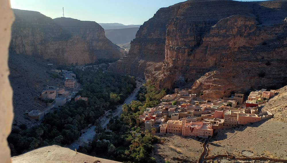 Aerial view of village in Anti-Atlas Mountains of Morocco – lesser-known destinations.