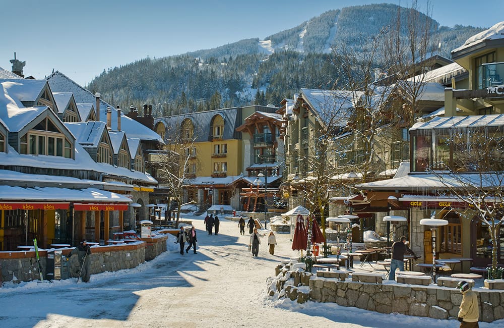 A winter wonderland in Whistler Village. Image: Destination BC/Leanna Rathkelly