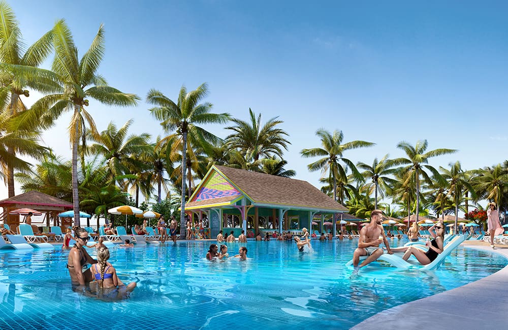 Render of Family Beach pool at Royal Beach Club Paradise Island