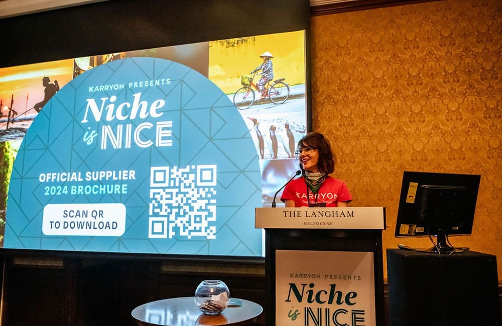 Karryon GM Dani Tuffield on the mic at last year's Niche is Nice.