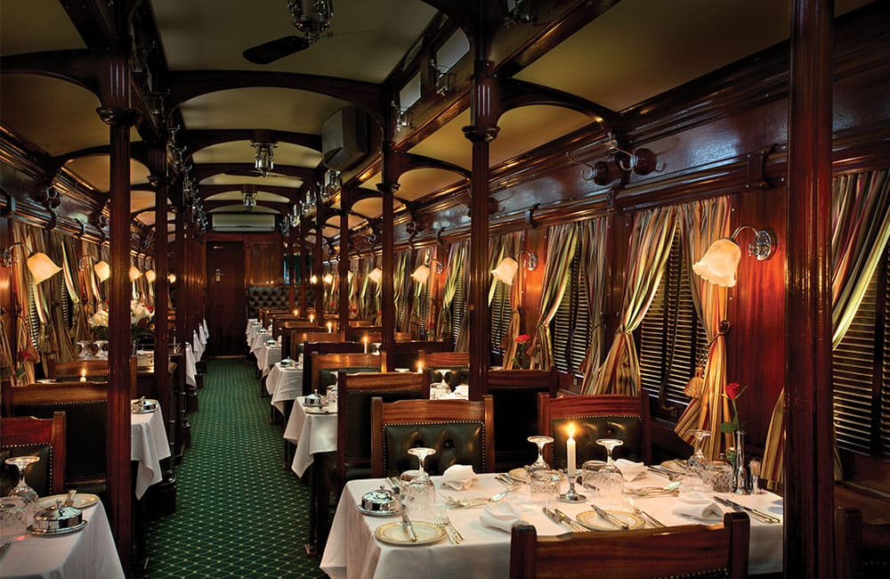 Dining on a Rovos Rail train