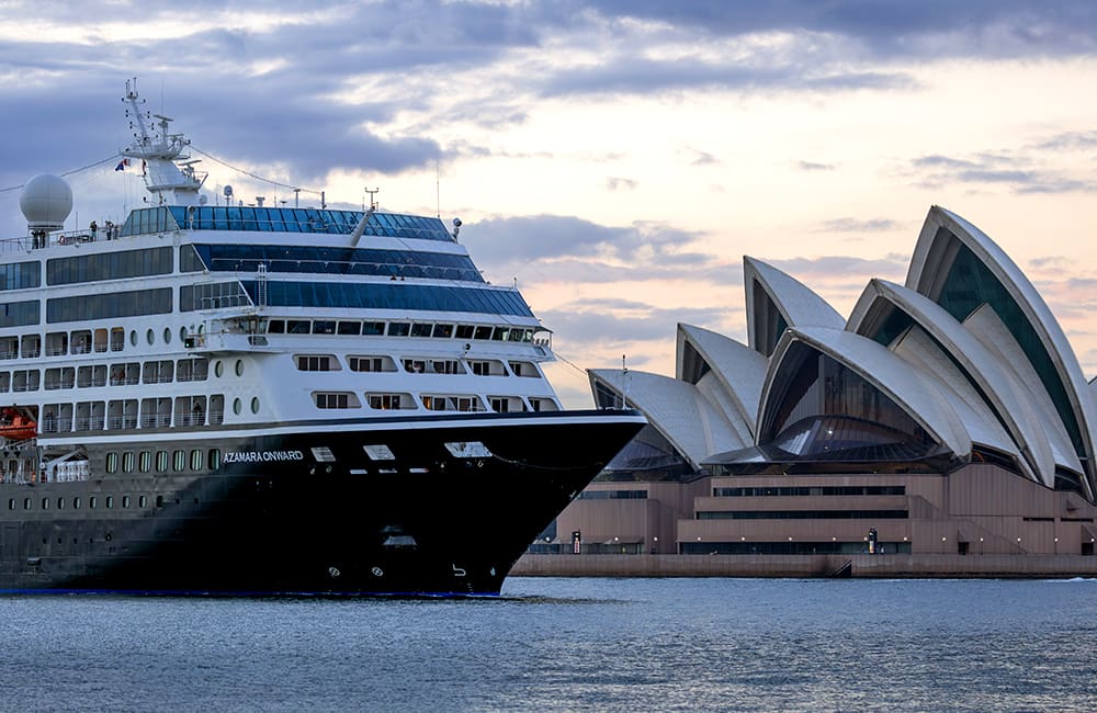 Azamara Onward sails into Sydney Harbour
