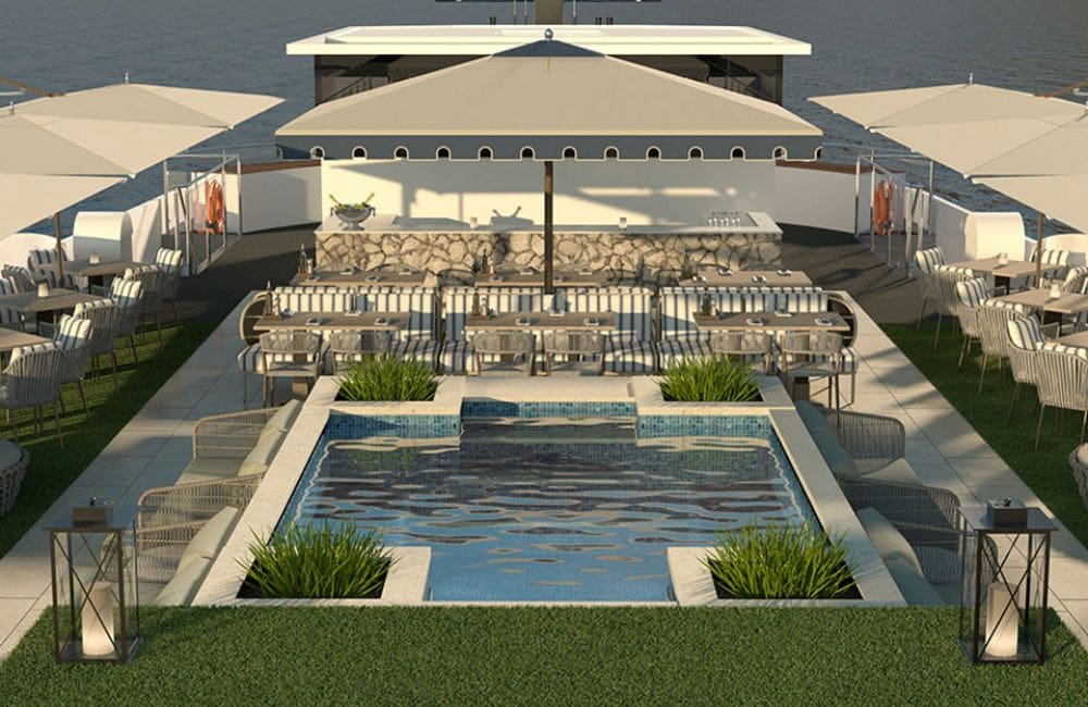 The pool will have a full service bar