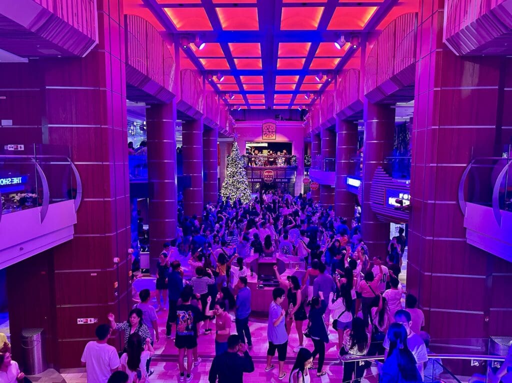 A midnight dance party in the main atrium.