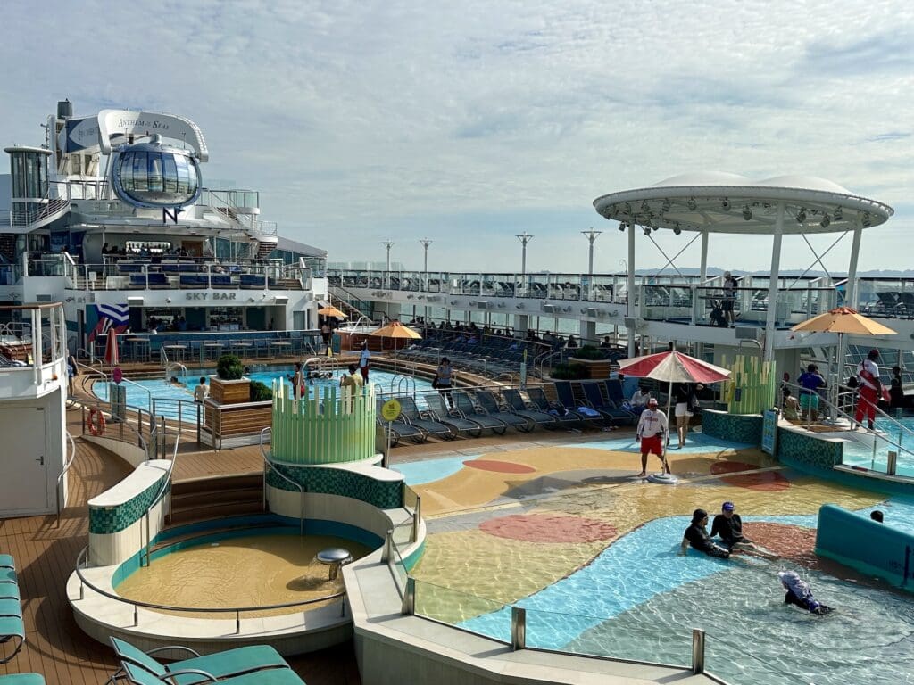 Outdoor pools aboard Anthem of the Seas.