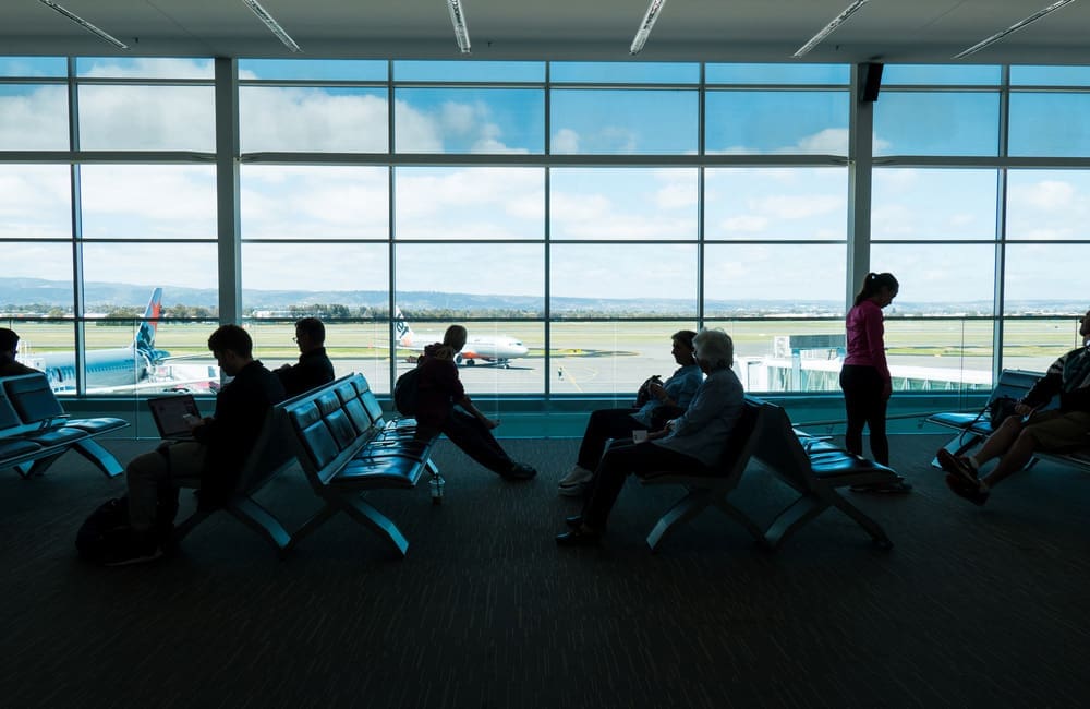 Passengers at gate at Adelaide Airport. Image: aiyoshi597/Shutterstock