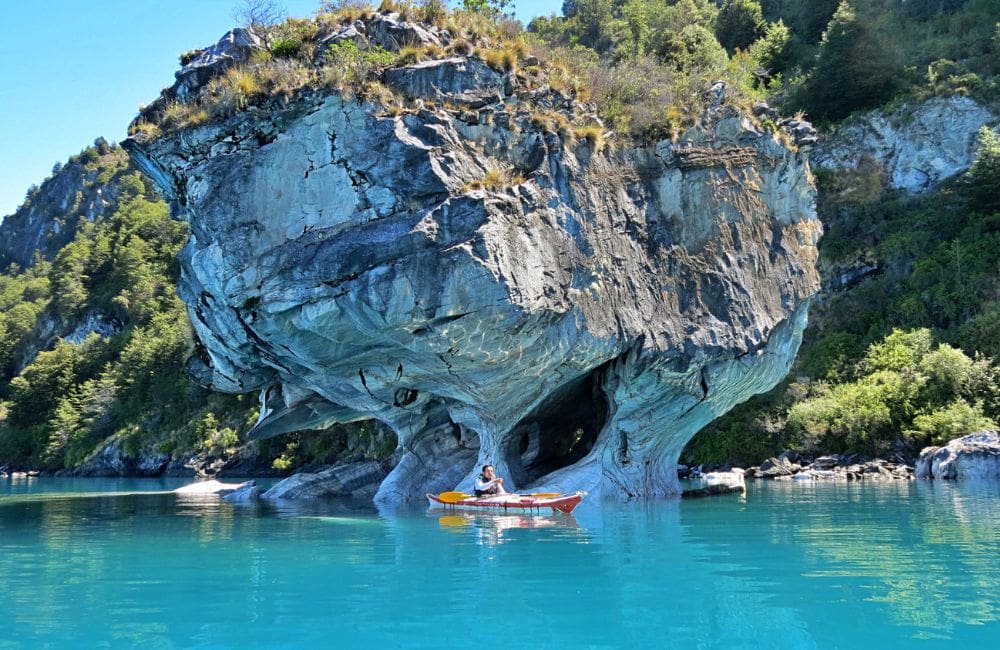 Capillas de Mármol, Chile with Black Balloon