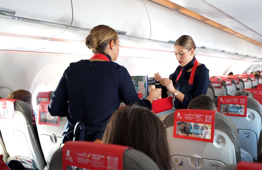 Iberia Express crew onboard – global cheapest inflight booze service