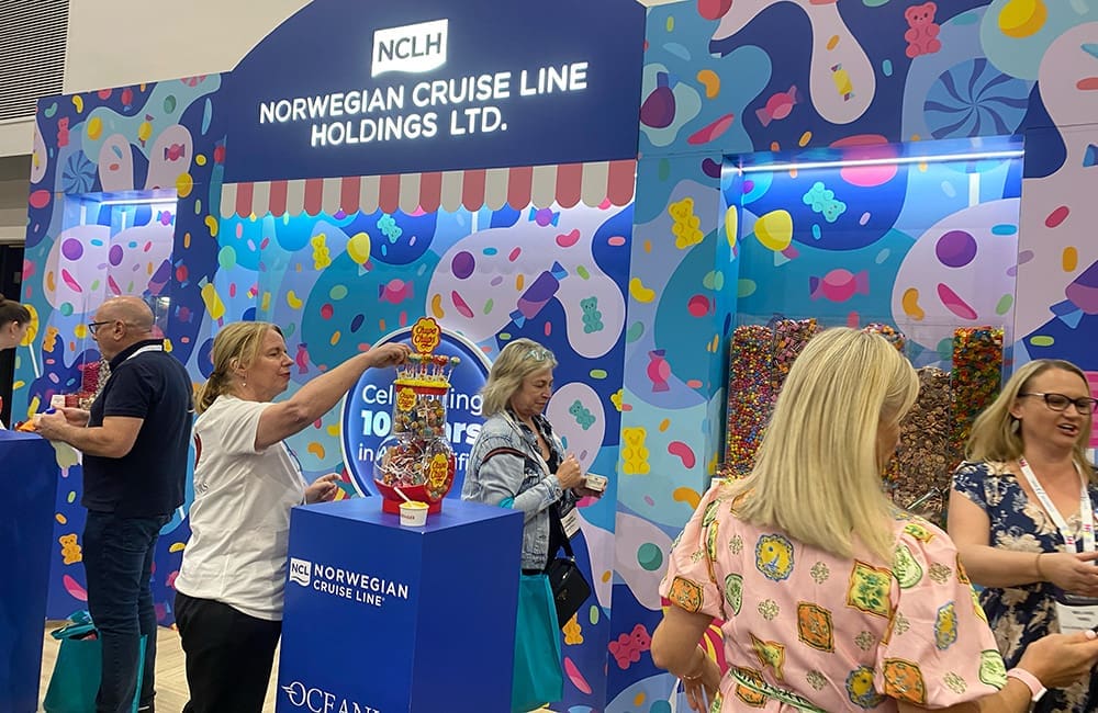 NCL sweet stash at Cruise360 2025 tradeshow. Image: Cassie Tannenberg