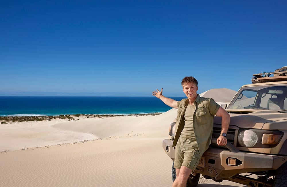 Australian wildlife conservationist Robert Irwin on location in South Australia. Image: Tourism Australia