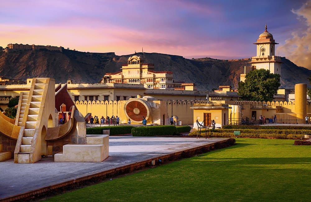 The Jantar Mantar astronomical monument in Jaipur, Rajasthan, India.
