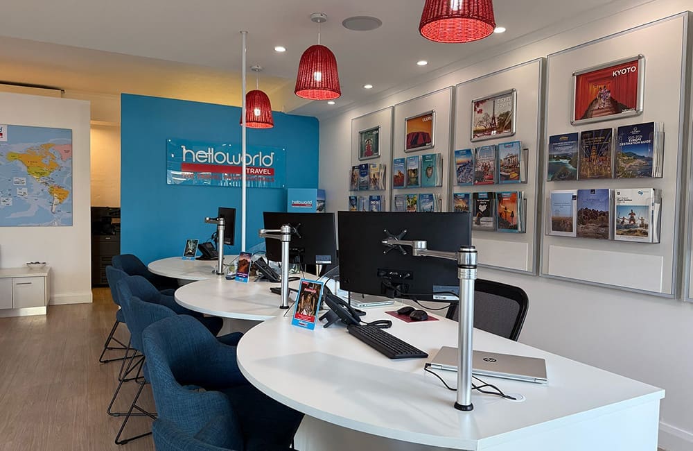 Helloworld Travel Noosa store interior.