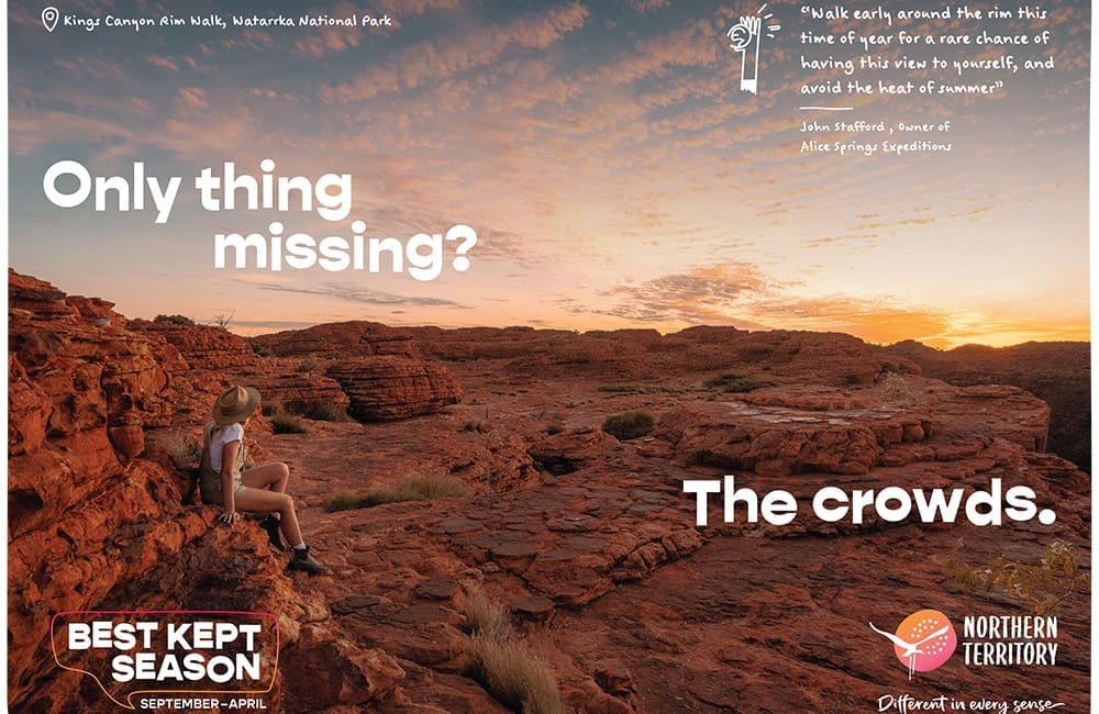 Tourism NT's 'Best Kept Season' print advertising.