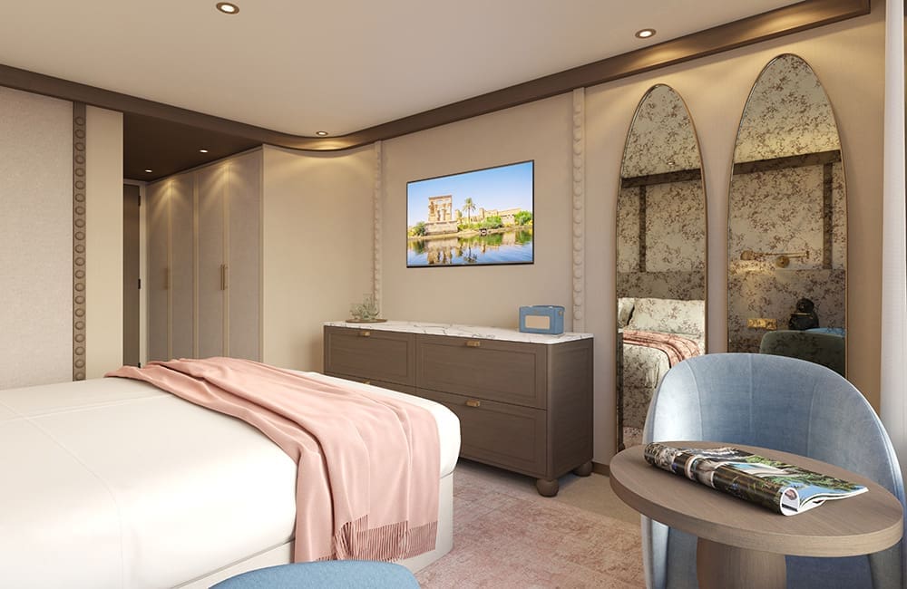 Render of cabin on board Travelmarvel Sirius.