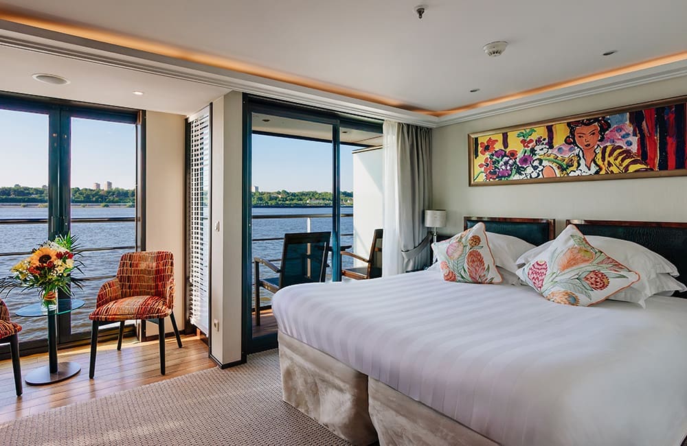 AmaBella river ship Category A-B Twin-Balcony room. Image: AmaWaterways