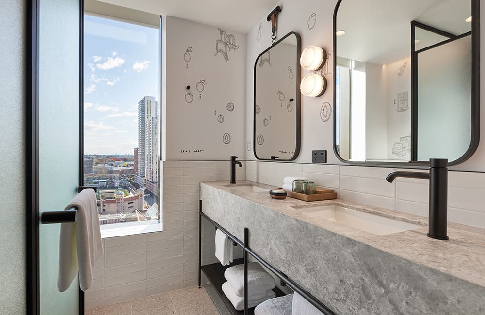 Bathroom at Caption by Hyatt Central Sydney.