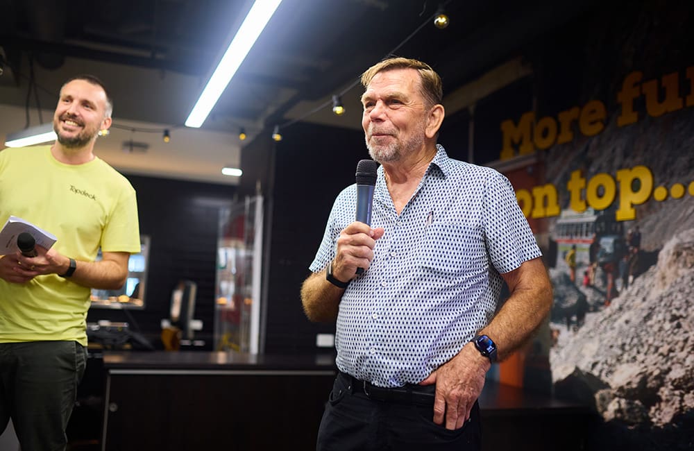 Graham "Skroo" Turner presenting at the Topdeck brand launch at FC HQ in Brisbane.